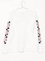 VANS BLOOM CHECKZ BOYFRIEND LONG SLEEVE TEE - CLEARANCE