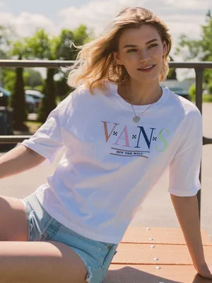 VANS BURN SLOW EMBROIDERED LOGO T-SHIRT - CLEARANCE