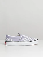 VANS KIDS CLASSIC SLIP ON CHECKER LAVENDER FOG SNEAKER - CLEARANCE