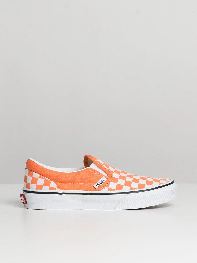 VANS KIDS CLASSIC SLIP ON CHECKER MELON SNEAKER - CLEARANCE