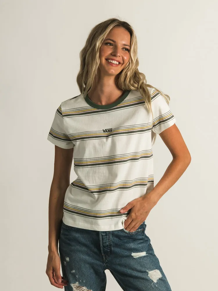 VANS LINE DRIVEN MINI SHORT SLEEVE STRIPE TEE - CLEARANCE