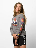 KIDS VANS YOUTH GIRLS SMILE REPEATER LONG SLEEVE TEE - CLEARANCE