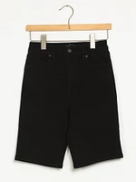 WOMENS HR MID THIGH SHORT - BLACK CLEARANCE