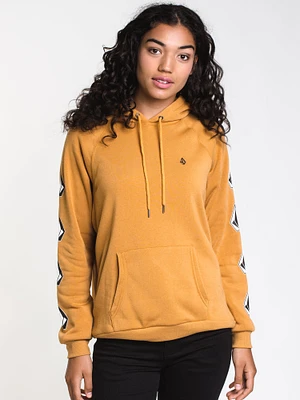 WOMENS DEADLY STONES PULLOVER HOODIE- GOLD - CLEARANCE