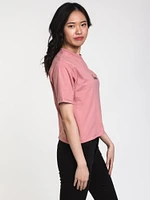 WOMENS BILLY CLUB CROP TEE - ASH ROSE CLEARANCE