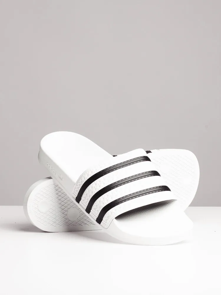 MENS ADIDAS ADILETTE WHITE/BLACK SANDALS - CLEARANCE