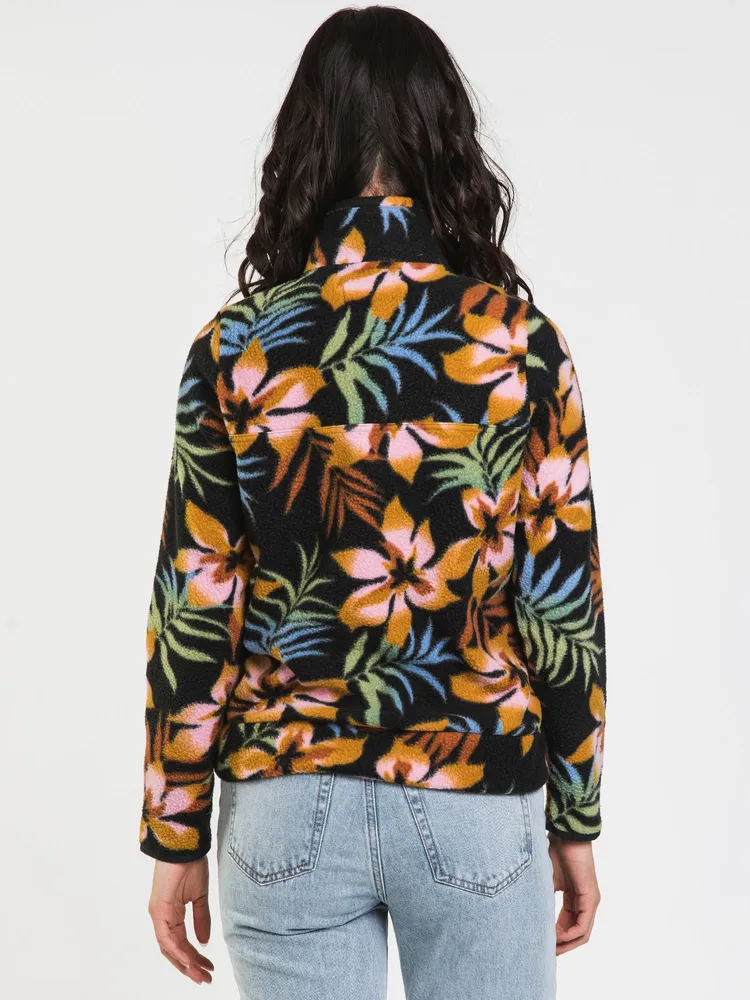 BILLABONG BOUNDARY MOCK 1/2 ZIP - ALL OVER FLOWER PRINT CLEARANCE