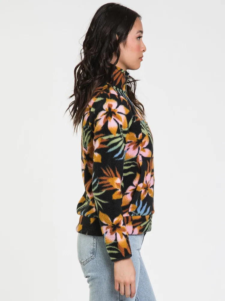 BILLABONG BOUNDARY MOCK 1/2 ZIP - ALL OVER FLOWER PRINT CLEARANCE