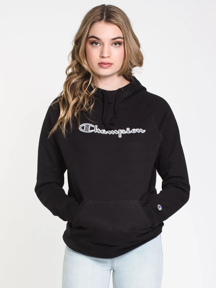 CHAMPION POWERBLEND SCRIPT PULLOVER HOODIE