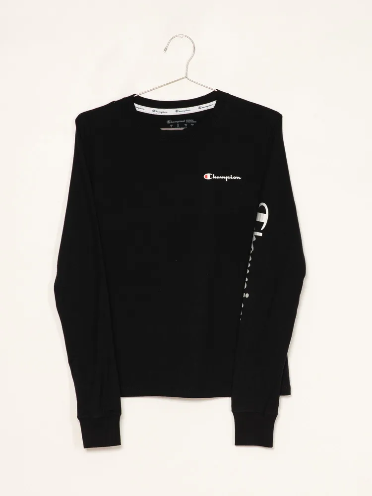 CHAMPION CLASSIC LONG SLEEVE T-SHIRT - BLACK CLEARANCE