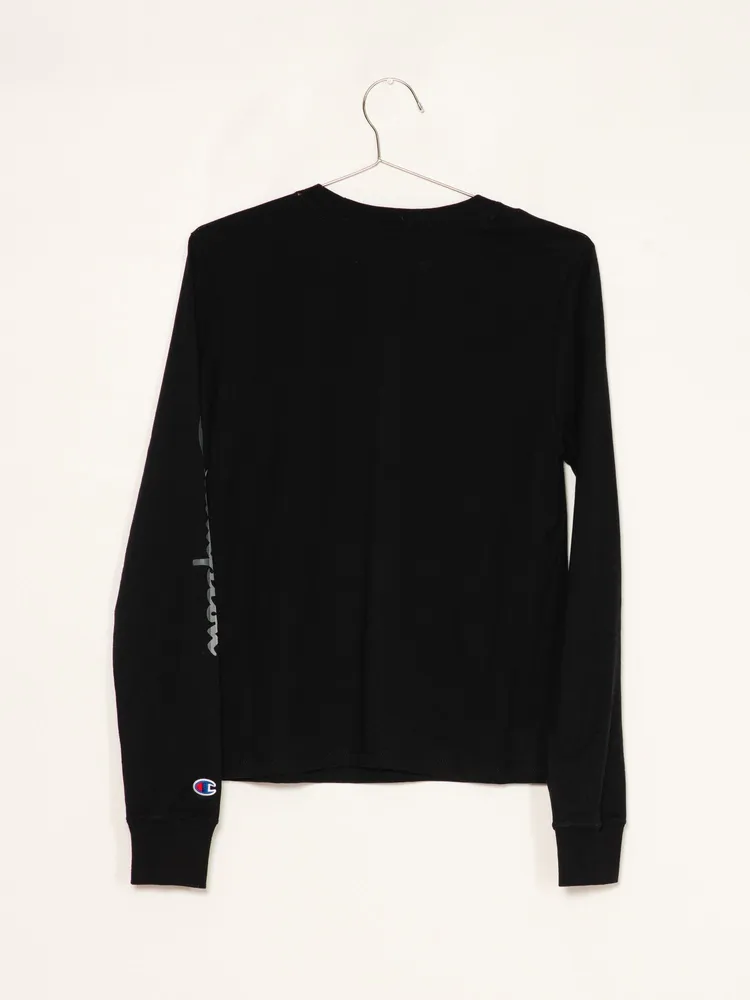 CHAMPION CLASSIC LONG SLEEVE T-SHIRT - BLACK CLEARANCE