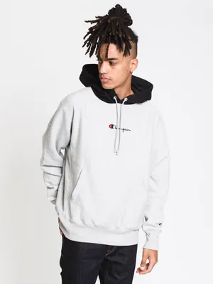 CHAMPION REVERSE WEAVE COLOUR BLOCK PULLOVER HOODIE - CLEARANCE
