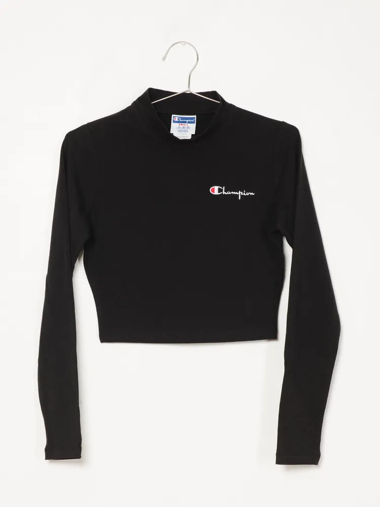 CHAMPION MOCKNECK LONG SLEEVE CROP TOP - CLEARANCE