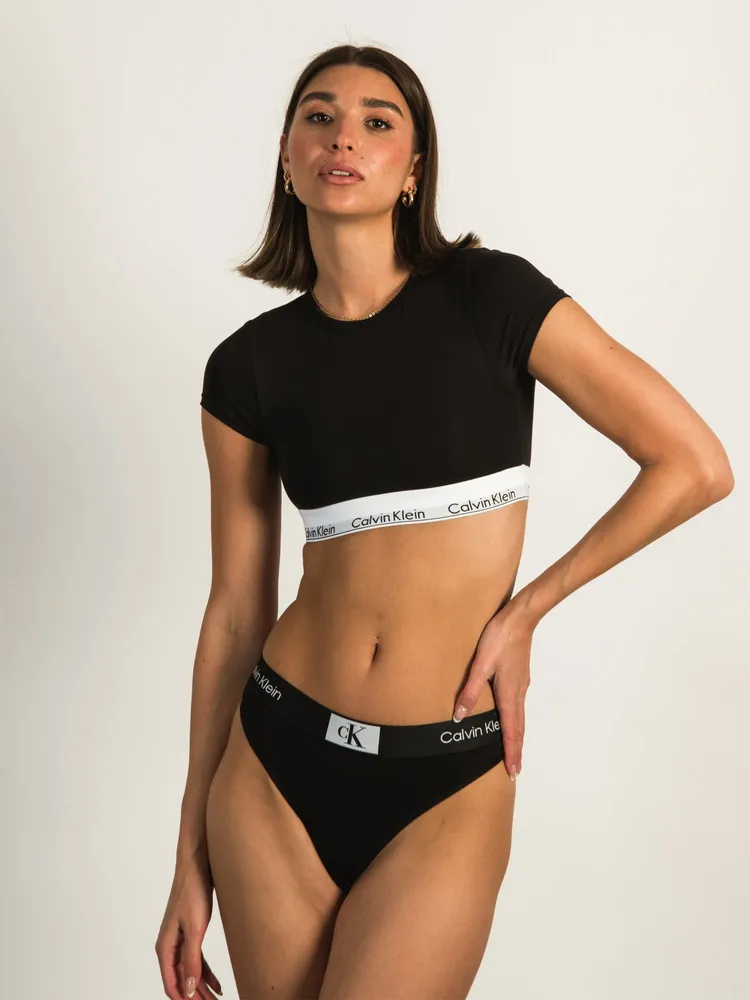  Calvin Klein Women's Regular Modern Cotton Bralette and Bikini- Set, Grey Logo, Medium : Clothing, Shoes & Jewelry