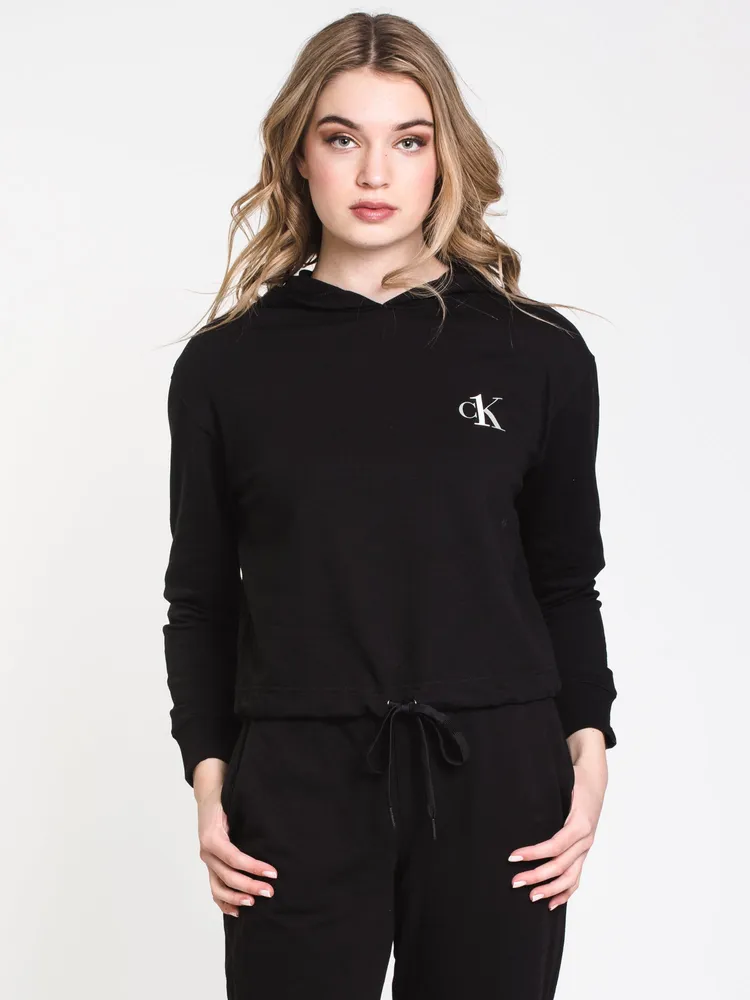 CALVIN KLEIN LONG SLEEVE HOODIE WITH DRAWSTRING - CLEARANCE