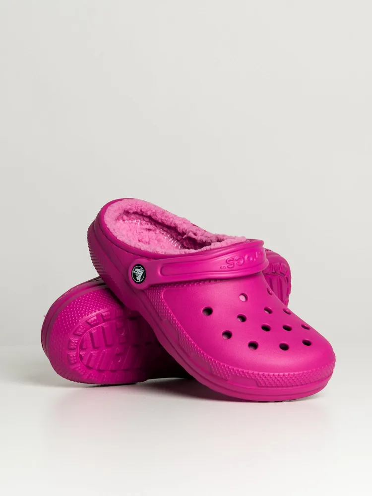 WOMENS CROCS CLASSIC LINED FUCHSIA FUN CLOG - CLEARANCE