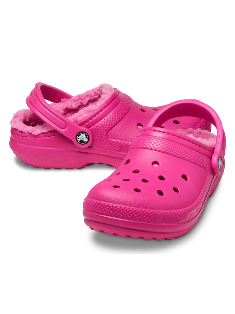 WOMENS CROCS CLASSIC LINED FUCHSIA FUN CLOG - CLEARANCE