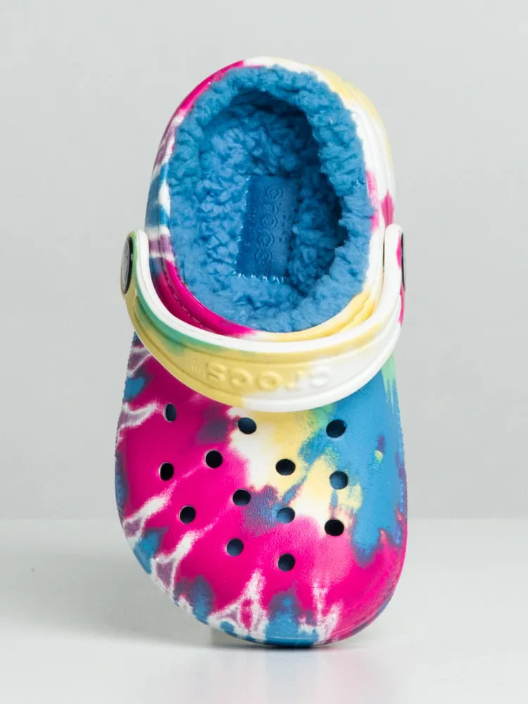 CROCS KIDS CLASSIC LINED TIE DYE CLOG - CLEARANCE