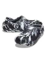 WOMENS CROCS CLASSIC LINED MARBLE CLOGS - CLEARANCE