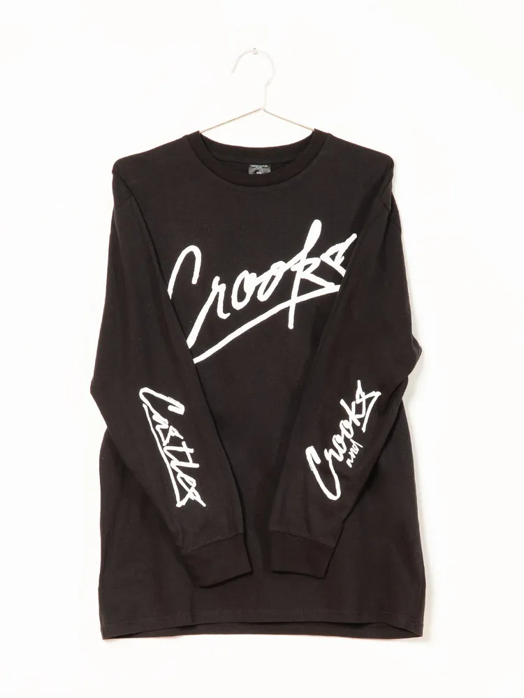 CROOKS & CASTLES SCRIPT LONG SLEEVE TEE - CLEARANCE