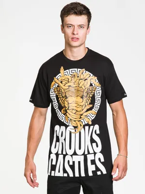 CROOKS & CASTLES MEDUSA GRECO BLOCK OVER SIZED T-SHIRT - CLEARANCE