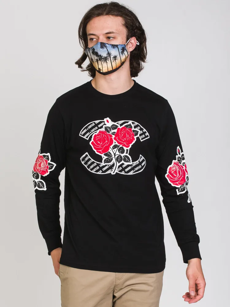 CROOKS & CASTLES ROSES GUN LONG SLEEVE TEE - CLEARANCE