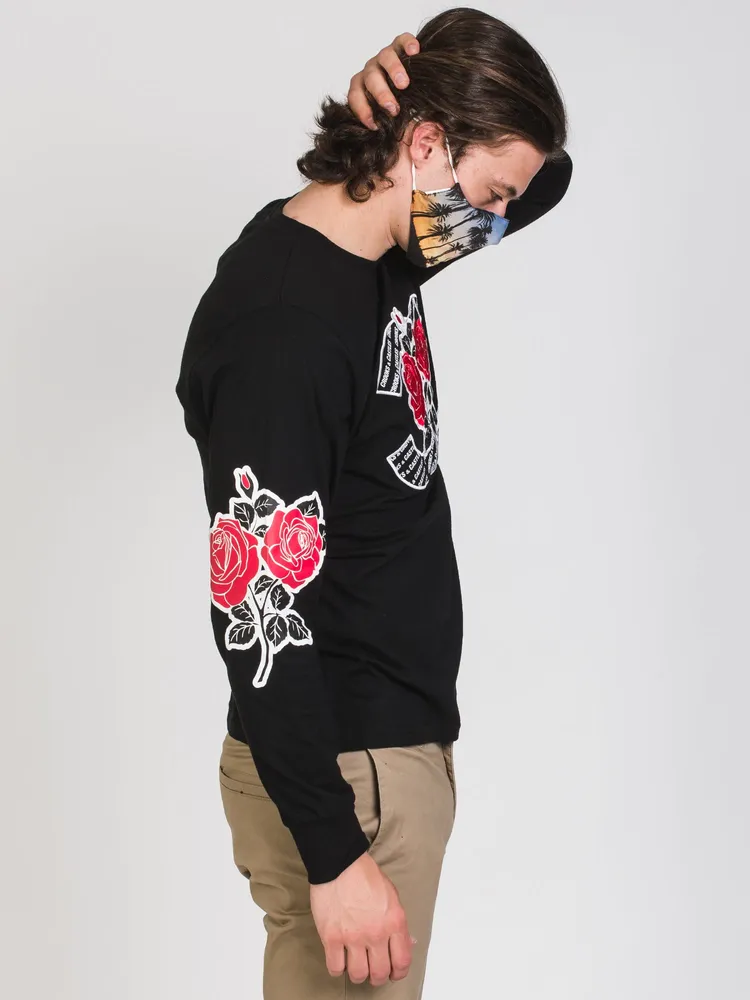 CROOKS & CASTLES ROSES GUN LONG SLEEVE TEE - CLEARANCE