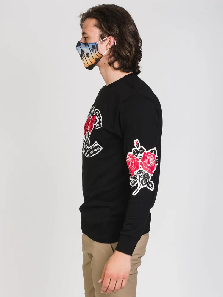 CROOKS & CASTLES ROSES GUN LONG SLEEVE TEE - CLEARANCE