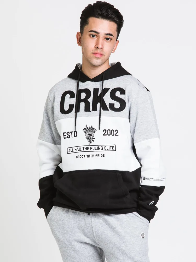 CROOKS & CASTLES CASTLE BLOCK PULLOVER HOODIE - CLEARANCE