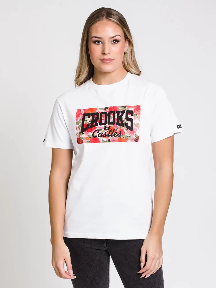 CROOKS & CASTLES FLORAL OG CORE SHORT SLEEVE BOYFRIEND TEE - CLEARANCE