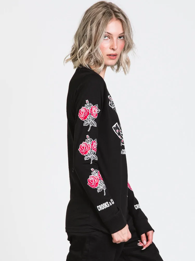 CROOKS & CASTLES ROSES LONG SLEEVE TEE - CLEARANCE