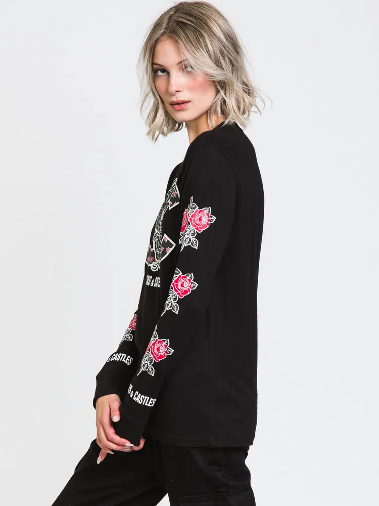 CROOKS & CASTLES ROSES LONG SLEEVE TEE - CLEARANCE