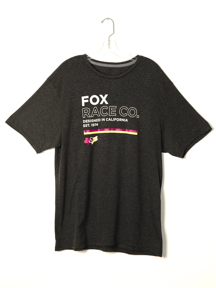 FOX ANALOG SHORT SLEEVE TECH T - HTHR BLACK CLEARANCE