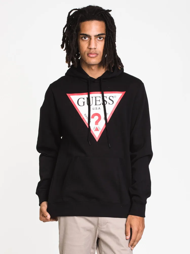GUESS ECO ROY TRIANGLE LOGO PULLOVER HOODIE - CLEARANCE