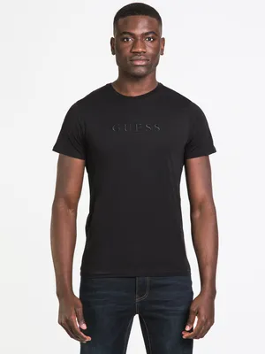 GUESS PIMA EMBROIDERED LOGO T-SHIRT - CLEARANCE