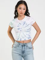 HARLOW RIBBED TIE DYE BABY TEE - CLEARANCE