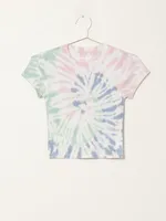 HARLOW RIBBED TIE DYE BABY TEE - CLEARANCE