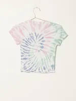 HARLOW RIBBED TIE DYE BABY TEE - CLEARANCE