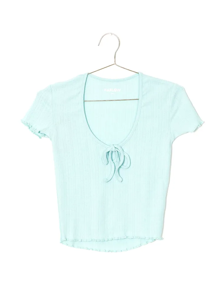 HARLOW POINTELLE SCOOP TEE