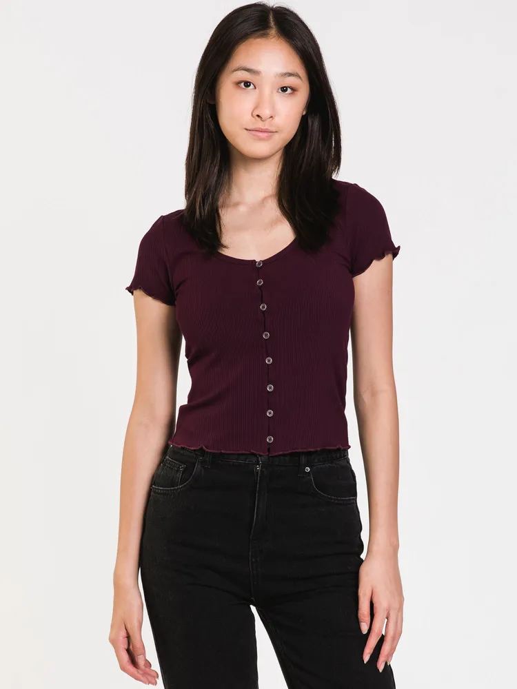 HARLOW PLUSH CROPPED HENLEY - CLEARANCE