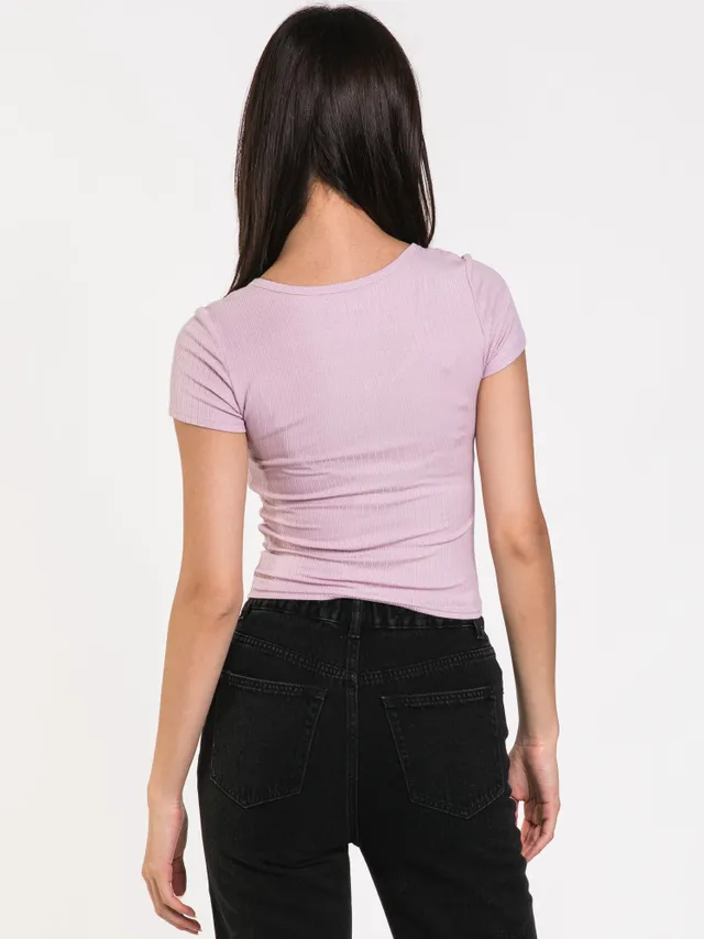 HARLOW PLUSH CROPPED HENLEY - CLEARANCE