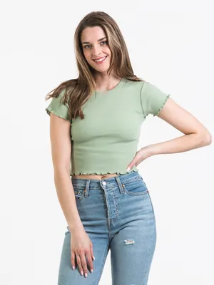 HARLOW ALLIE WAFFLE SOLID TEE - CLEARANCE