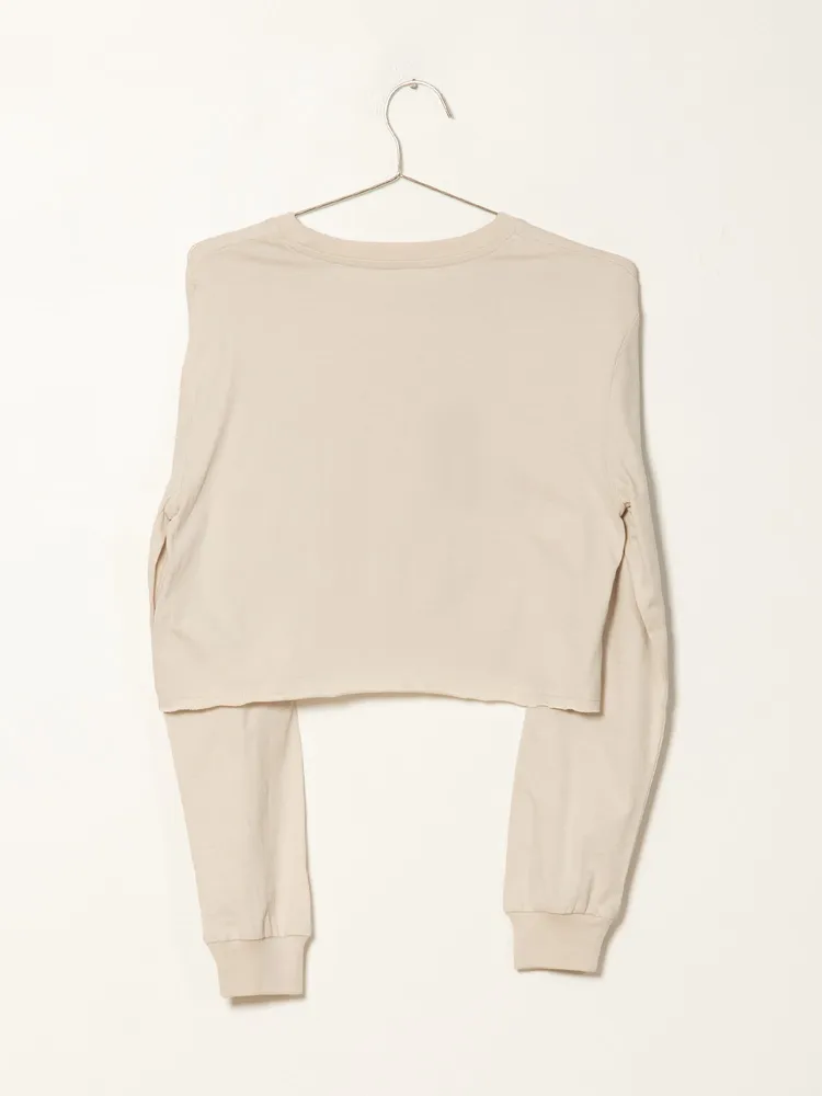 HARLOW AMBER CROPPED TAKE IT SLOW CREWNECK SWEATER - CLEARANCE