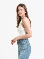 HARLOW HIGHNECK EMBROIDERED TANK - CLEARANCE