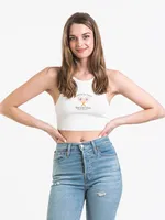 HARLOW HIGHNECK EMBROIDERED TANK - CLEARANCE