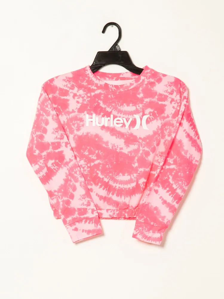 YOUTH GIRLS HURLEY TIE DYE CREWNECK SWEATSHIRT - CLEARANCE