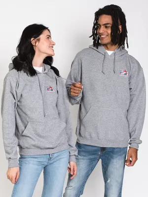 HOTLINE APPAREL UNISEX ESSENTIALONG SLEEVE EMBROIDERED HOODIE - GRY