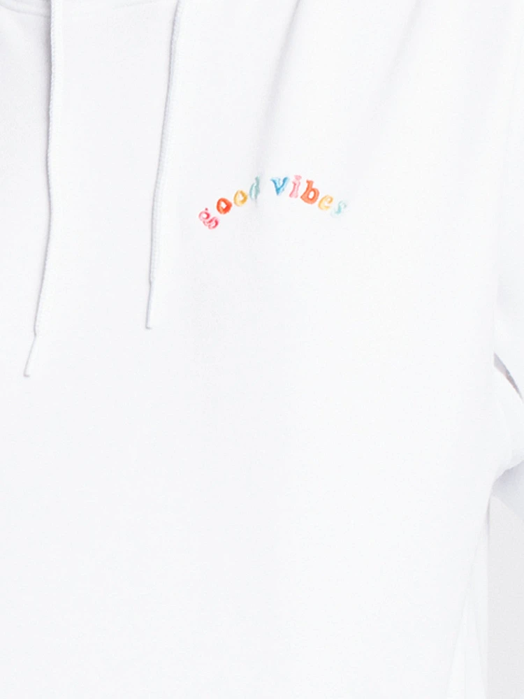 HOTLINE APPAREL UNISEX WOGOOD VIBES EMBROIDERED HOODIE - WHT CLEARAN