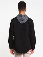 KOLBY COLLARED HOODIE BUTTON UP