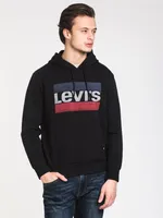 MENS GRAPHIC PULLOVER HOODIE - BLACK CLEARANCE